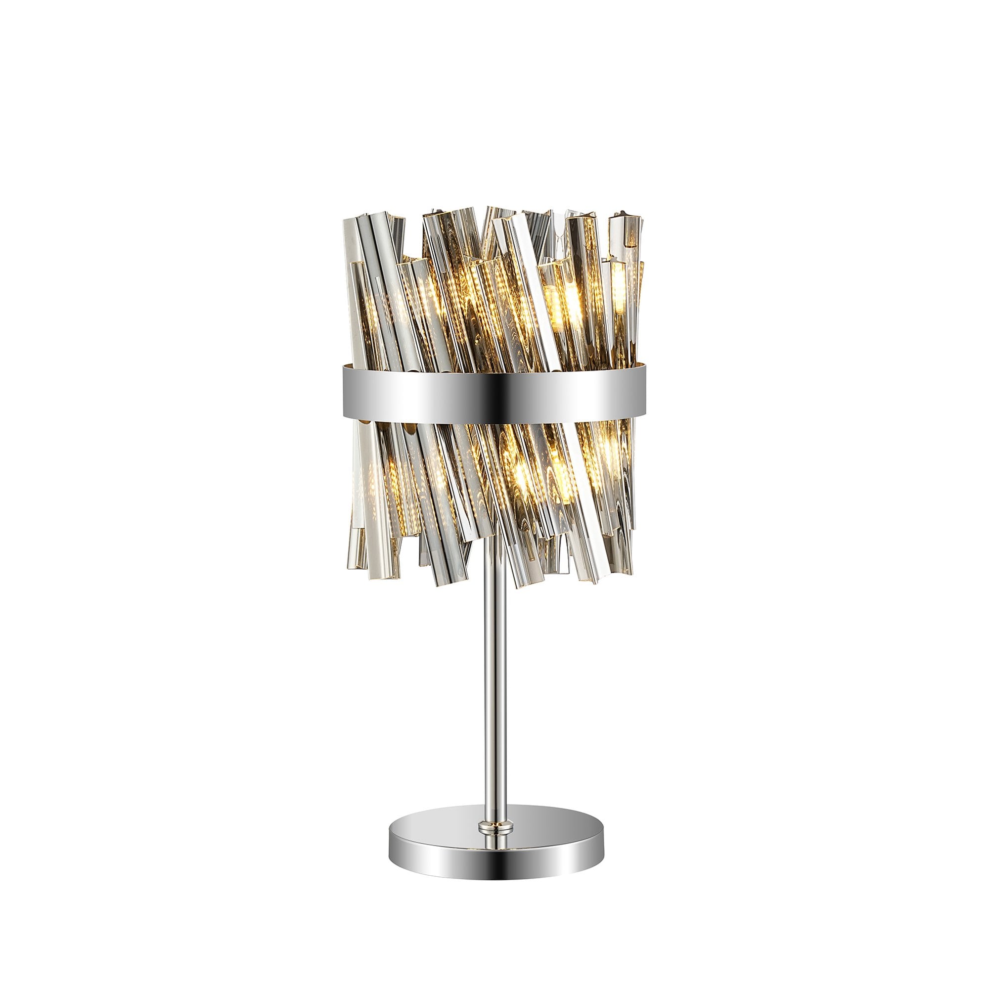 NL9512PN/SM9 Kaffer 6 Light Table Lamp Polished Nickel Smoke