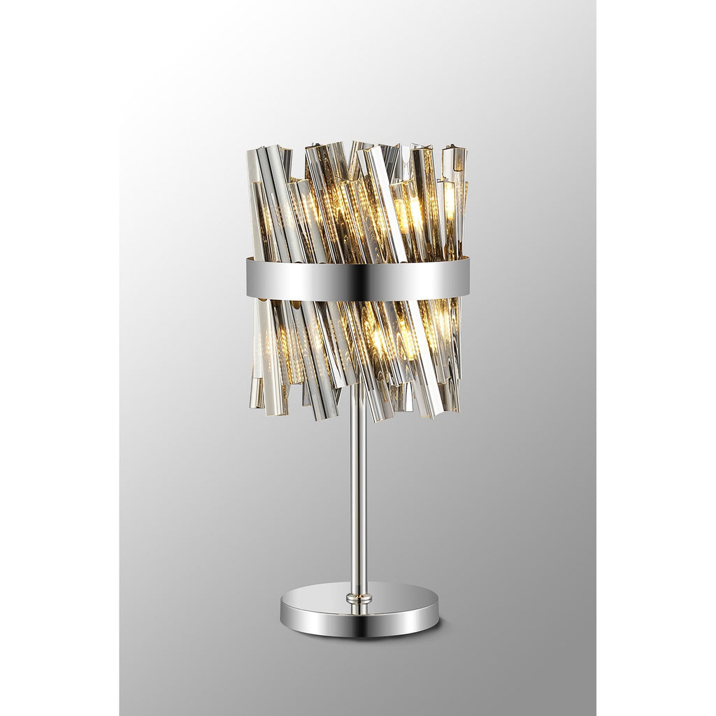NL9512PN/SM9 Kaffer 6 Light Table Lamp Polished Nickel Smoke