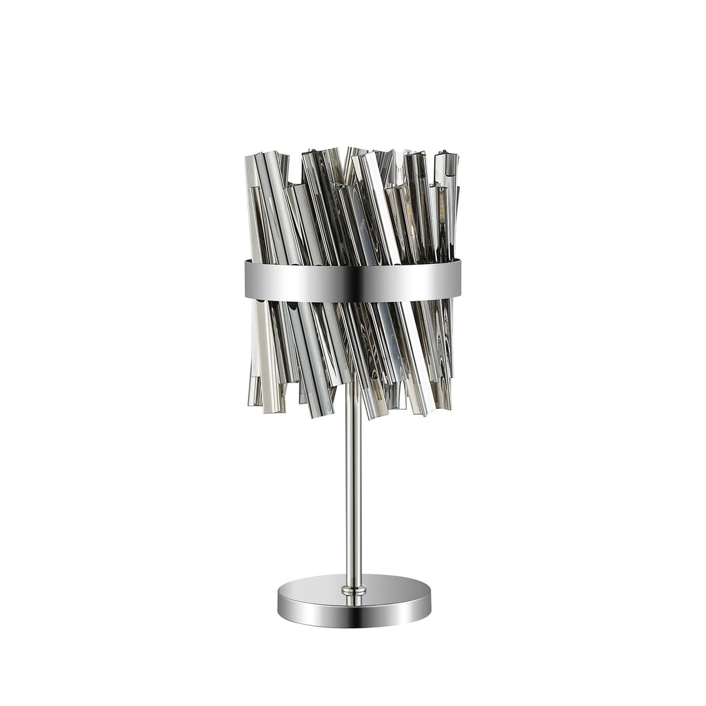 NL9512PN/SM9 Kaffer 6 Light Table Lamp Polished Nickel Smoke