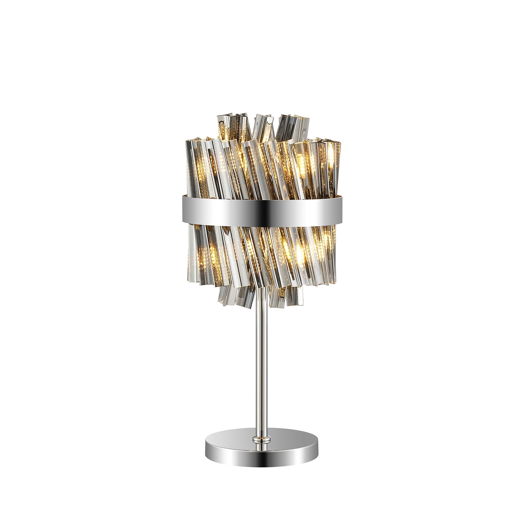 NL9512PN/SM9 Kaffer 6 Light Table Lamp Polished Nickel Smoke