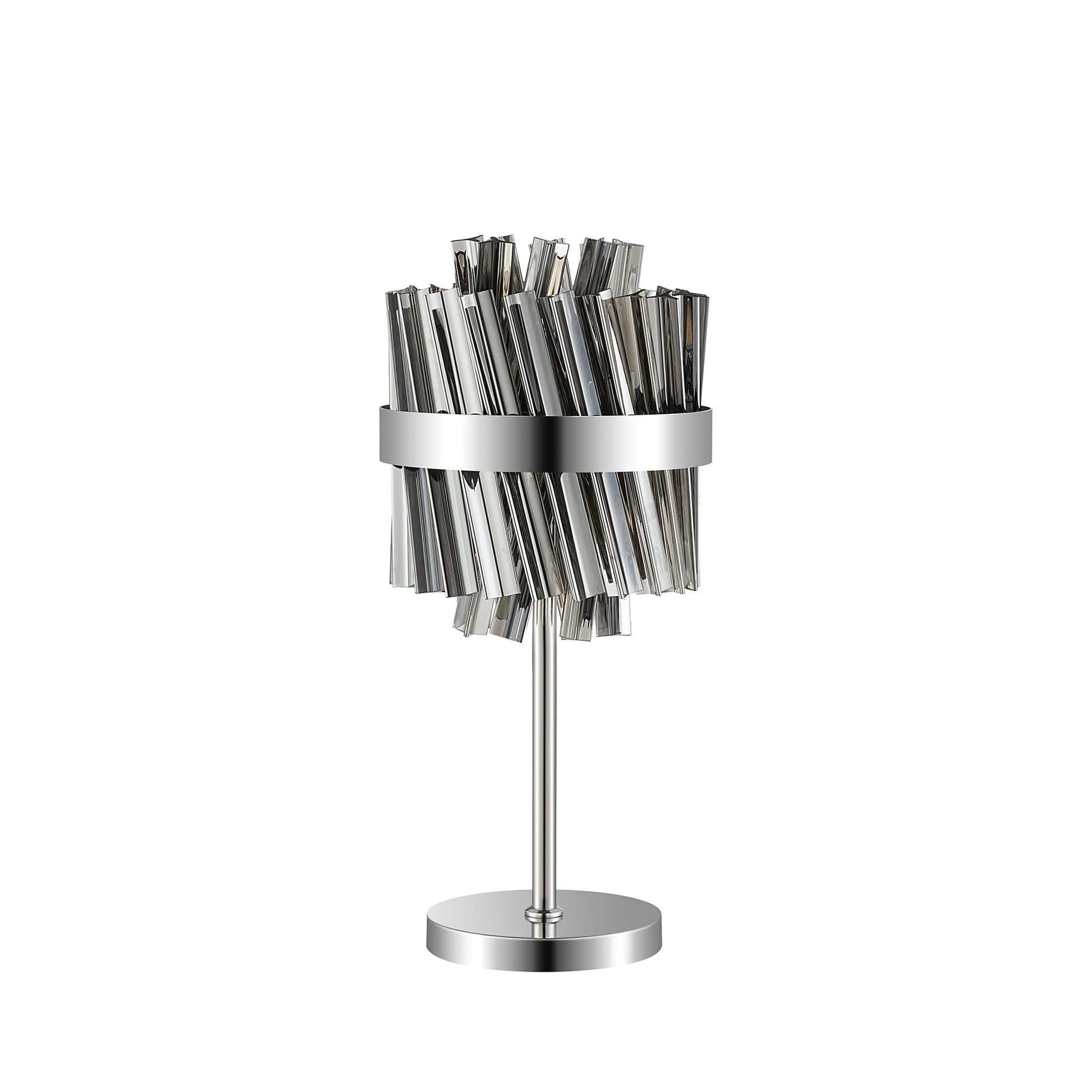 NL9512PN/SM9 Kaffer 6 Light Table Lamp Polished Nickel Smoke
