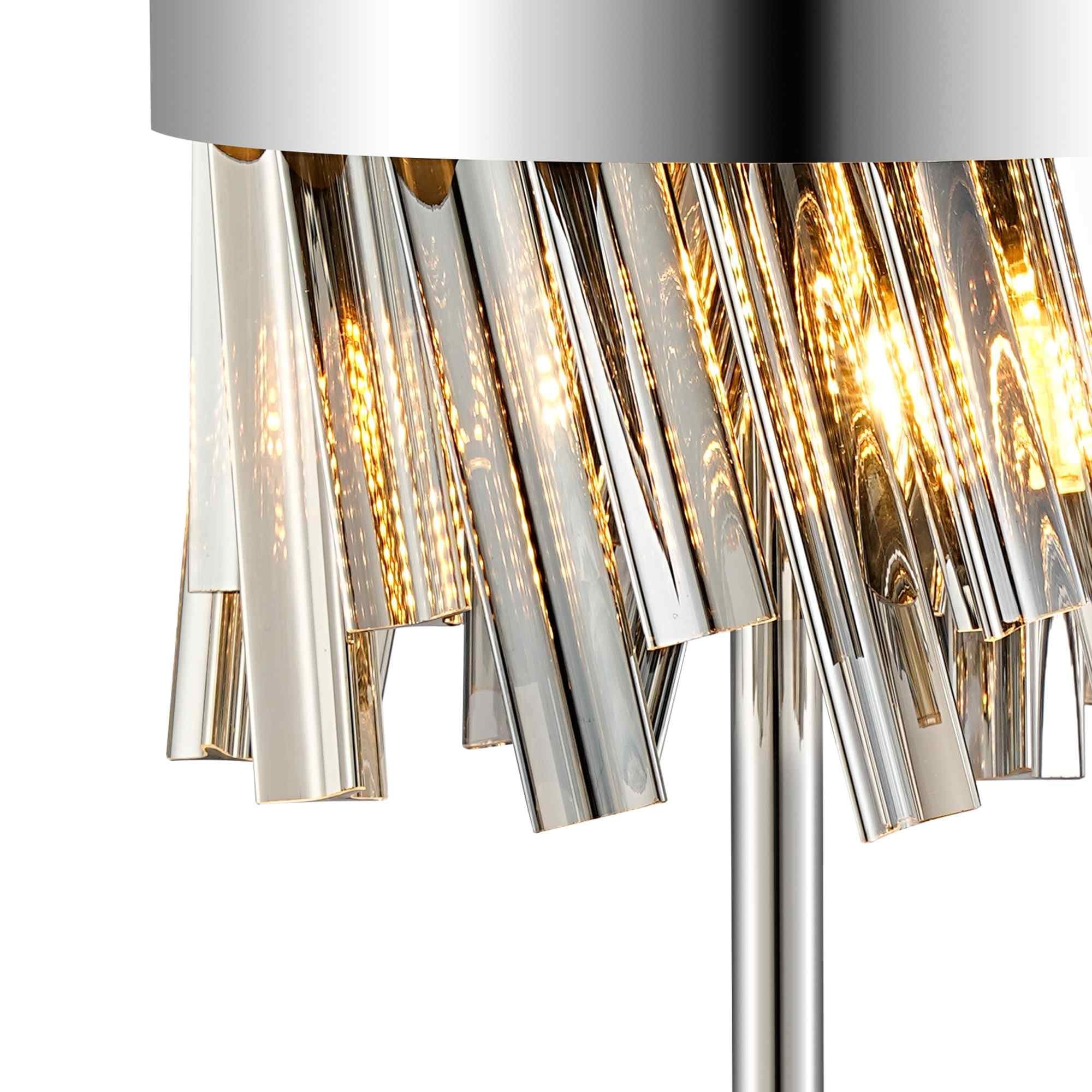 NL9512PN/SM9 Kaffer 6 Light Table Lamp Polished Nickel Smoke