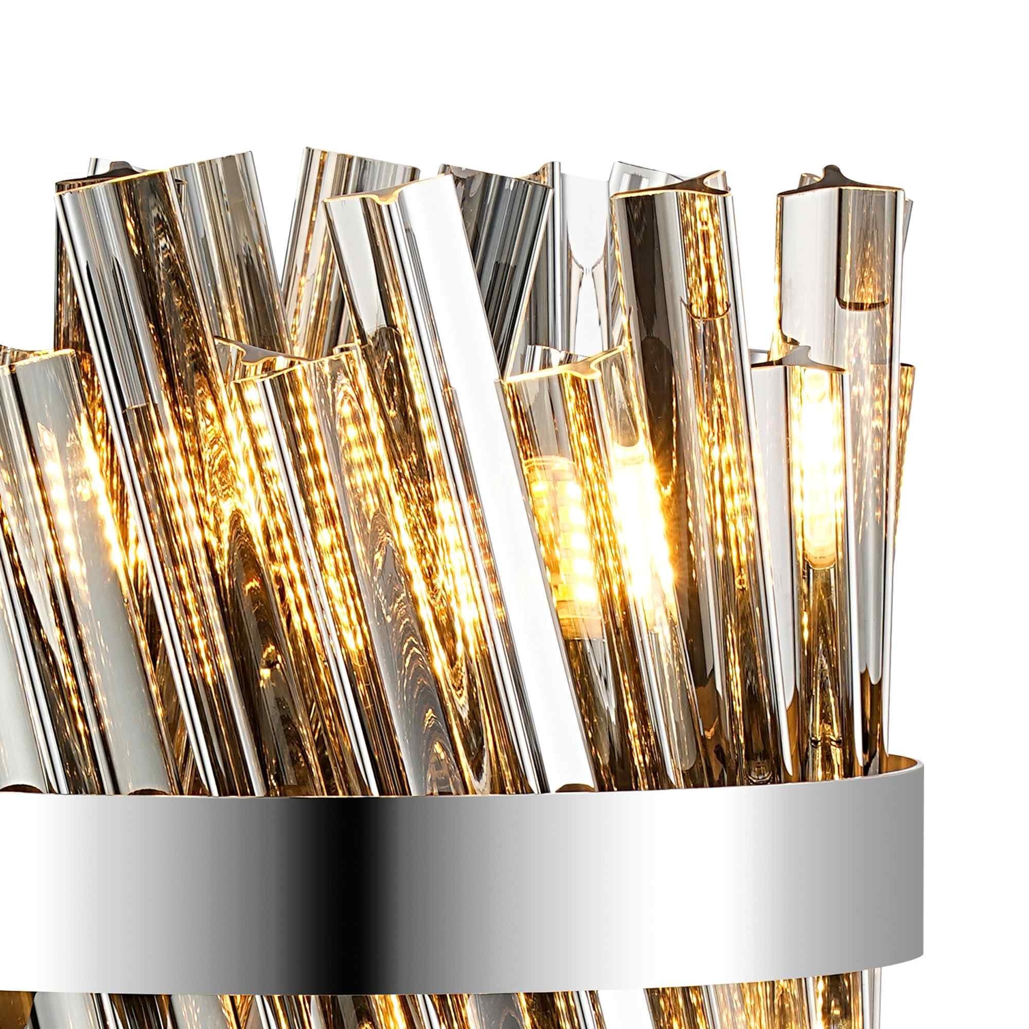 NL9512PN/SM9 Kaffer 6 Light Table Lamp Polished Nickel Smoke
