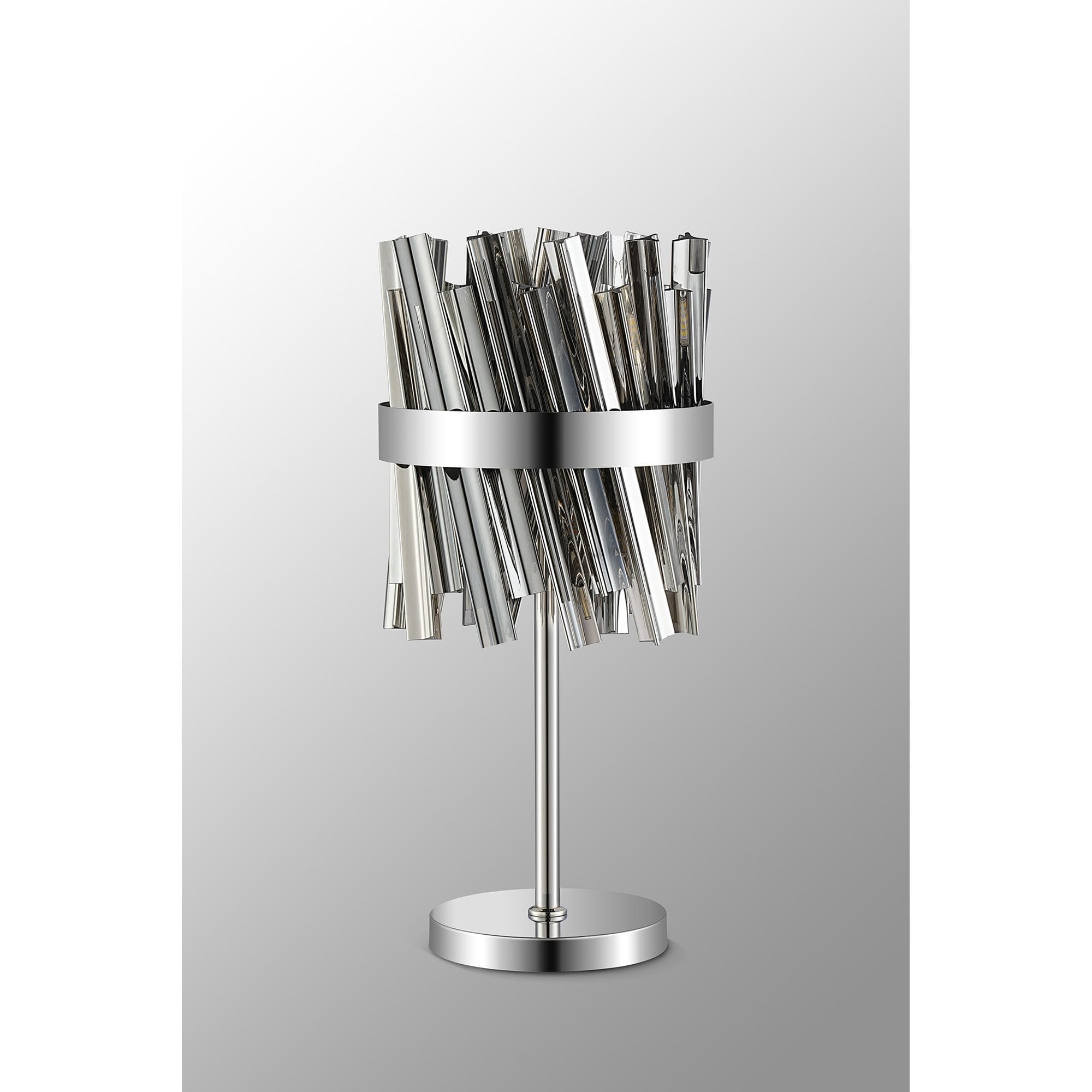 NL9512PN/SM9 Kaffer 6 Light Table Lamp Polished Nickel Smoke