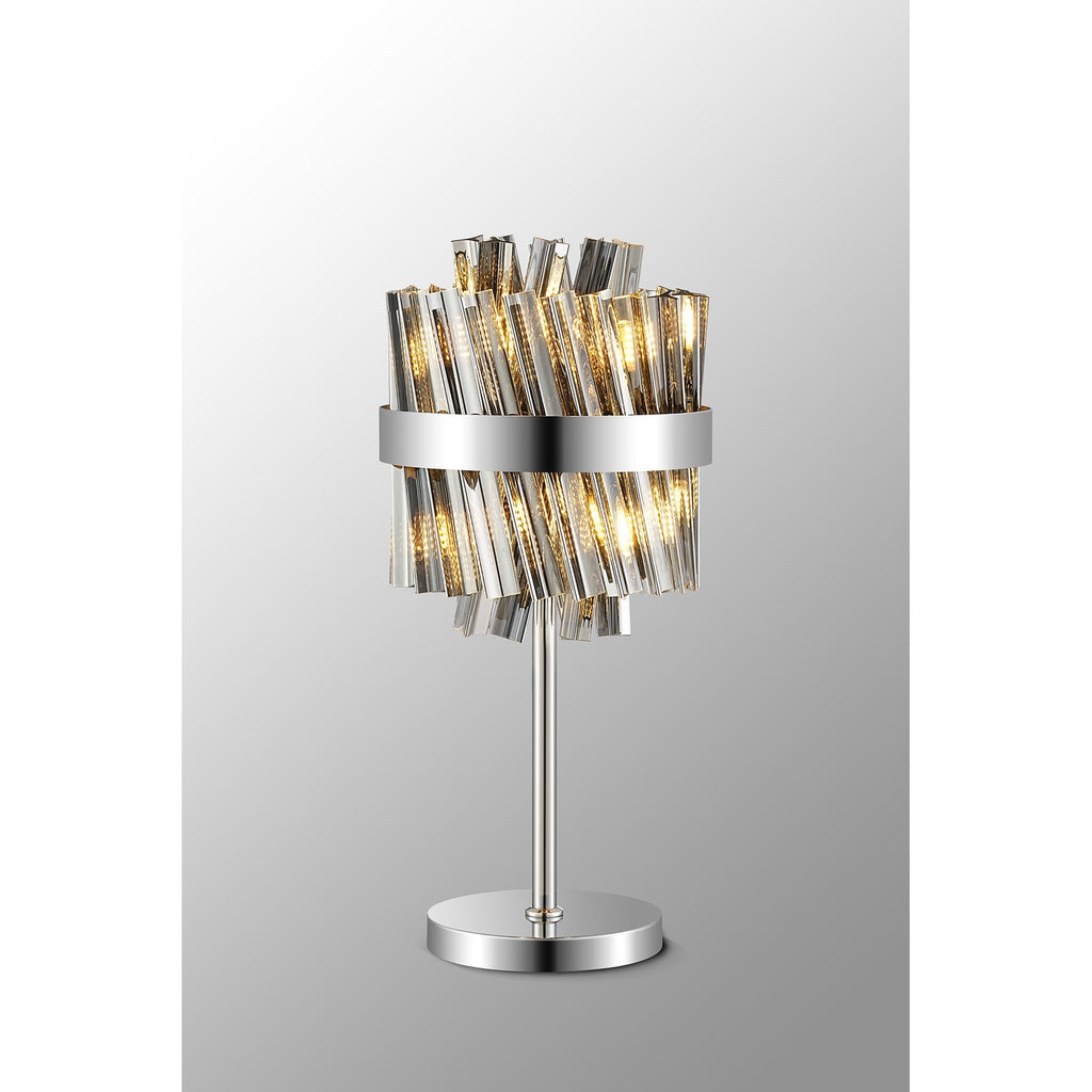 NL9512PN/SM9 Kaffer 6 Light Table Lamp Polished Nickel Smoke