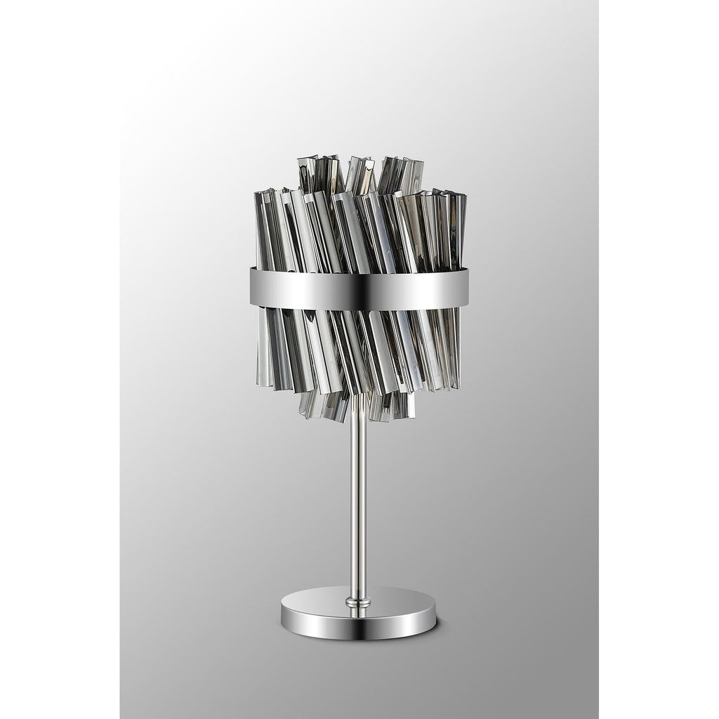 NL9512PN/SM9 Kaffer 6 Light Table Lamp Polished Nickel Smoke