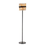 NL9514BL/AM9 Kaffer 8 Light Floor Lamp Satin Black Amber