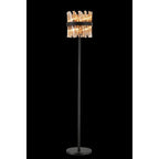 NL9514BL/AM9 Kaffer 8 Light Floor Lamp Satin Black Amber