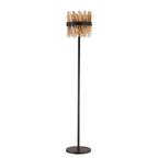 NL9514BL/AM9 Kaffer 8 Light Floor Lamp Satin Black Amber