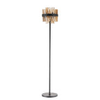 NL9514BL/AM9 Kaffer 8 Light Floor Lamp Satin Black Amber