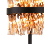 NL9514BL/AM9 Kaffer 8 Light Floor Lamp Satin Black Amber