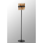 NL9514BL/AM9 Kaffer 8 Light Floor Lamp Satin Black Amber