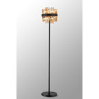 NL9514BL/AM9 Kaffer 8 Light Floor Lamp Satin Black Amber