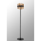 NL9514BL/AM9 Kaffer 8 Light Floor Lamp Satin Black Amber