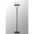 NL9514BL/CL9 Kaffer 8 Light Floor Lamp Satin Black Clear