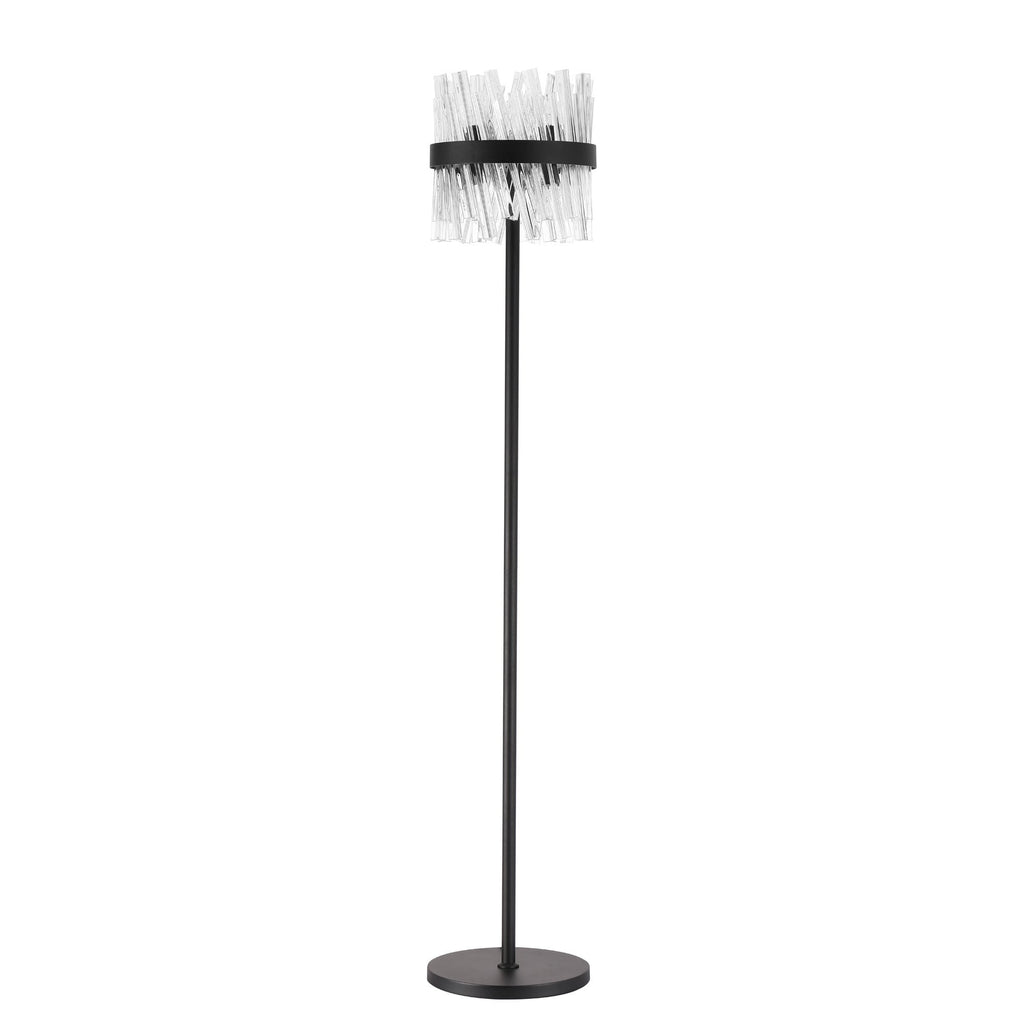 NL9514BL/CL9 Kaffer 8 Light Floor Lamp Satin Black Clear