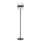 NL9514BL/CL9 Kaffer 8 Light Floor Lamp Satin Black Clear