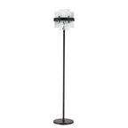 NL9514BL/CL9 Kaffer 8 Light Floor Lamp Satin Black Clear