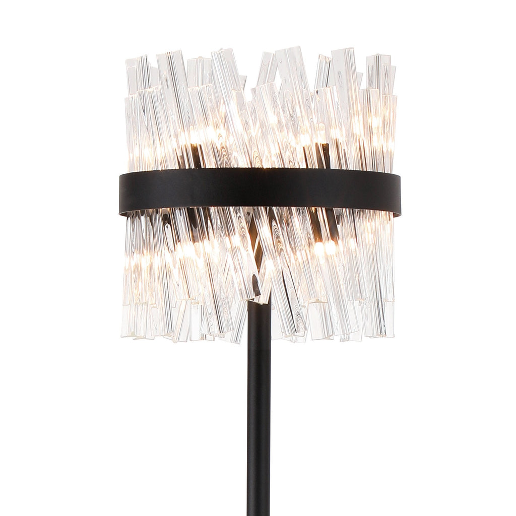 NL9514BL/CL9 Kaffer 8 Light Floor Lamp Satin Black Clear