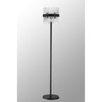 NL9514BL/CL9 Kaffer 8 Light Floor Lamp Satin Black Clear