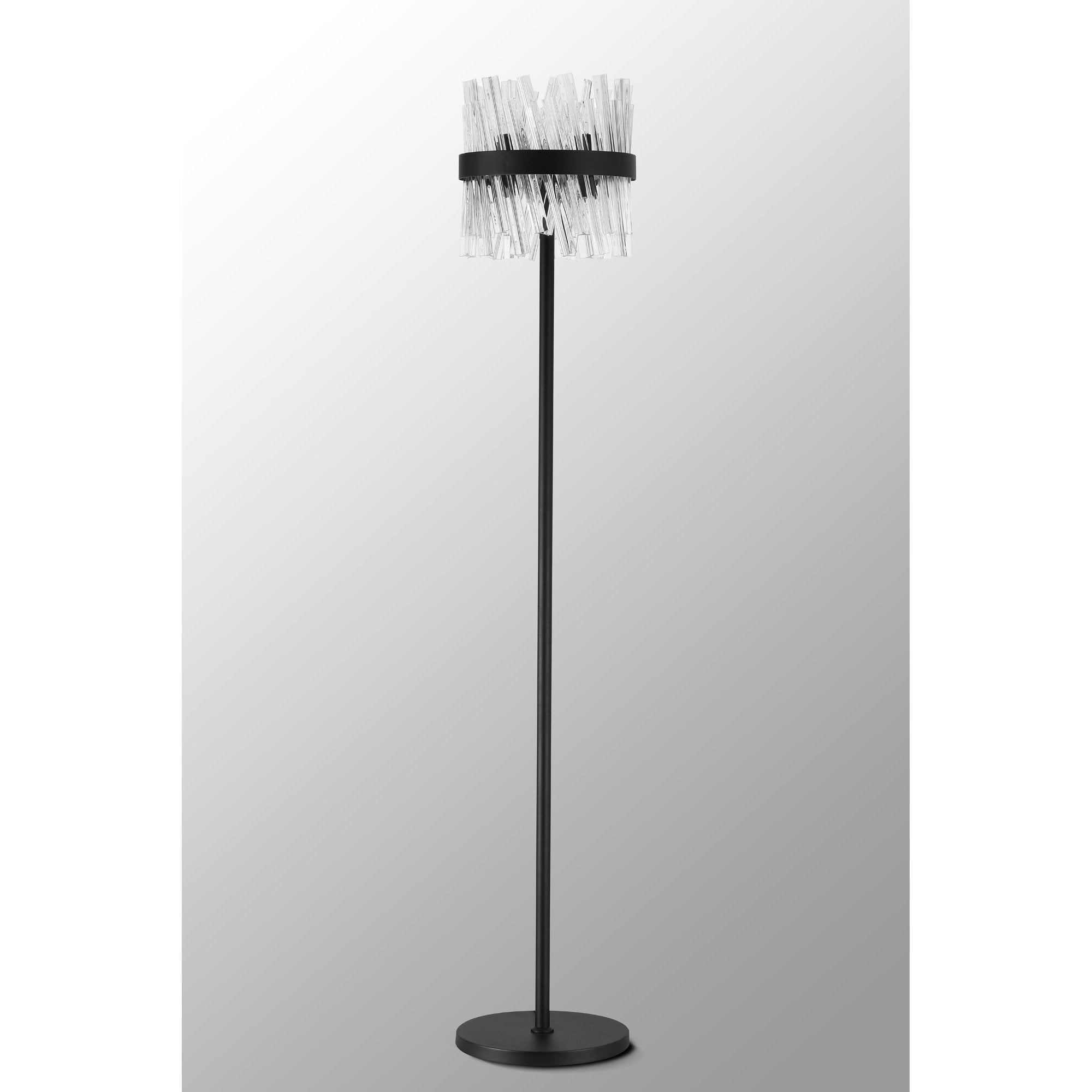 NL9514BL/CL9 Kaffer 8 Light Floor Lamp Satin Black Clear
