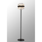 NL9514BL/CL9 Kaffer 8 Light Floor Lamp Satin Black Clear