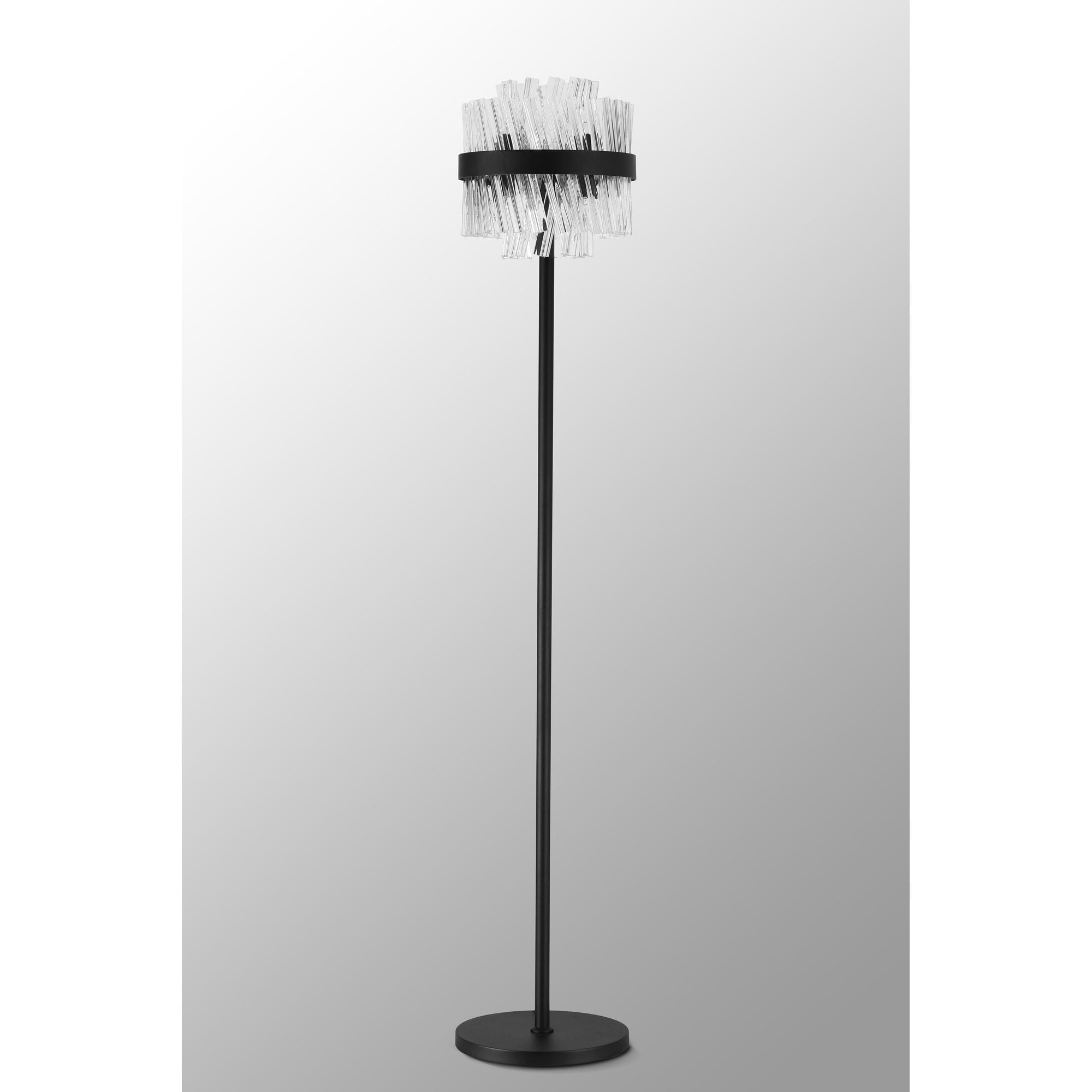 NL9514BL/CL9 Kaffer 8 Light Floor Lamp Satin Black Clear