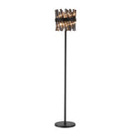 NL9514BL/SM9 Kaffer 8 Light Floor Lamp Satin Black Smoke