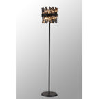 NL9514BL/SM9 Kaffer 8 Light Floor Lamp Satin Black Smoke