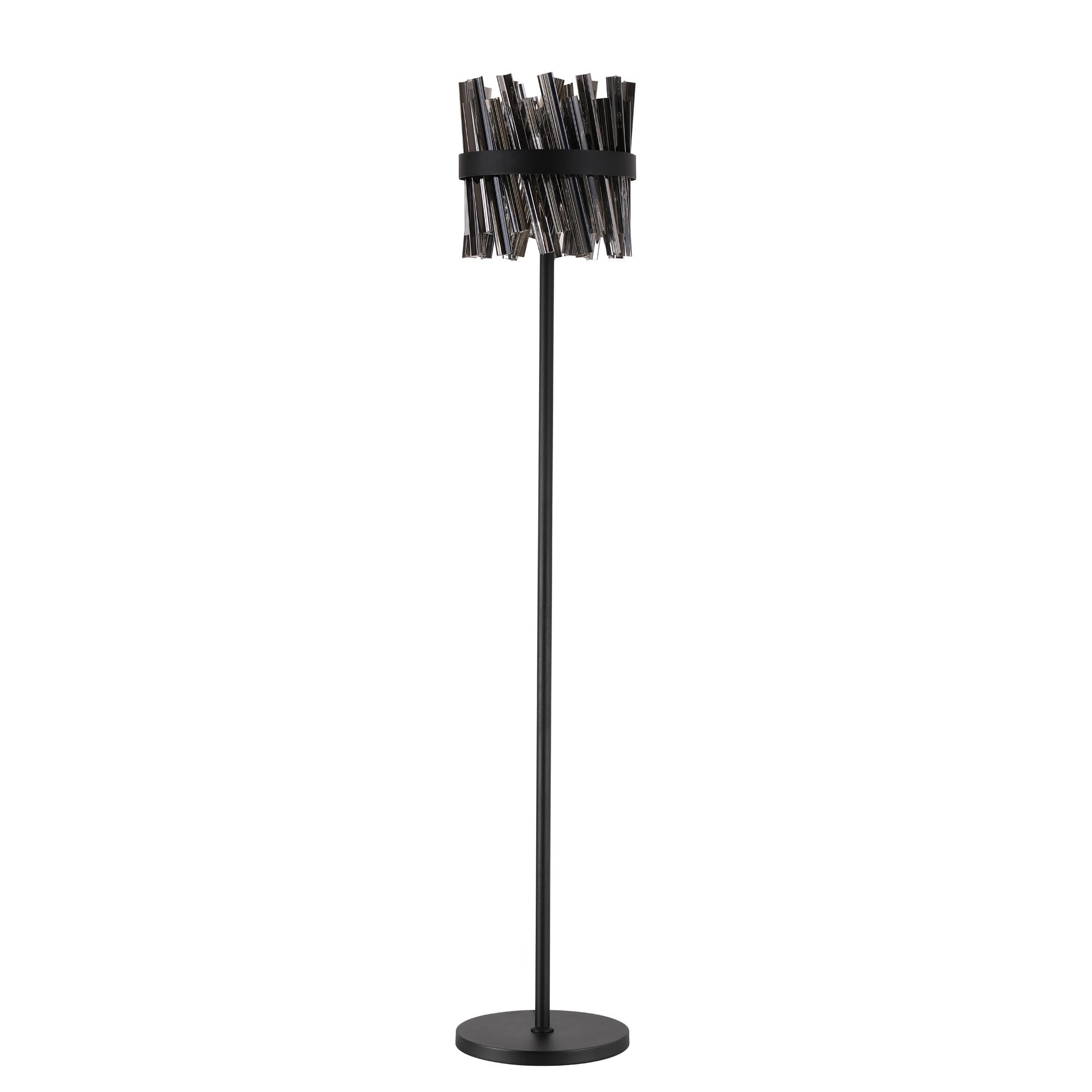 NL9514BL/SM9 Kaffer 8 Light Floor Lamp Satin Black Smoke
