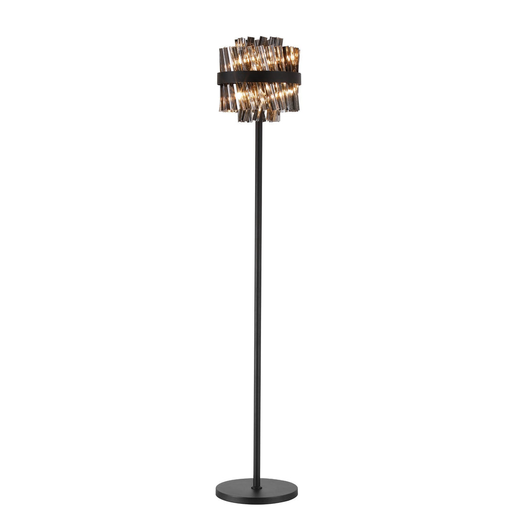 NL9514BL/SM9 Kaffer 8 Light Floor Lamp Satin Black Smoke
