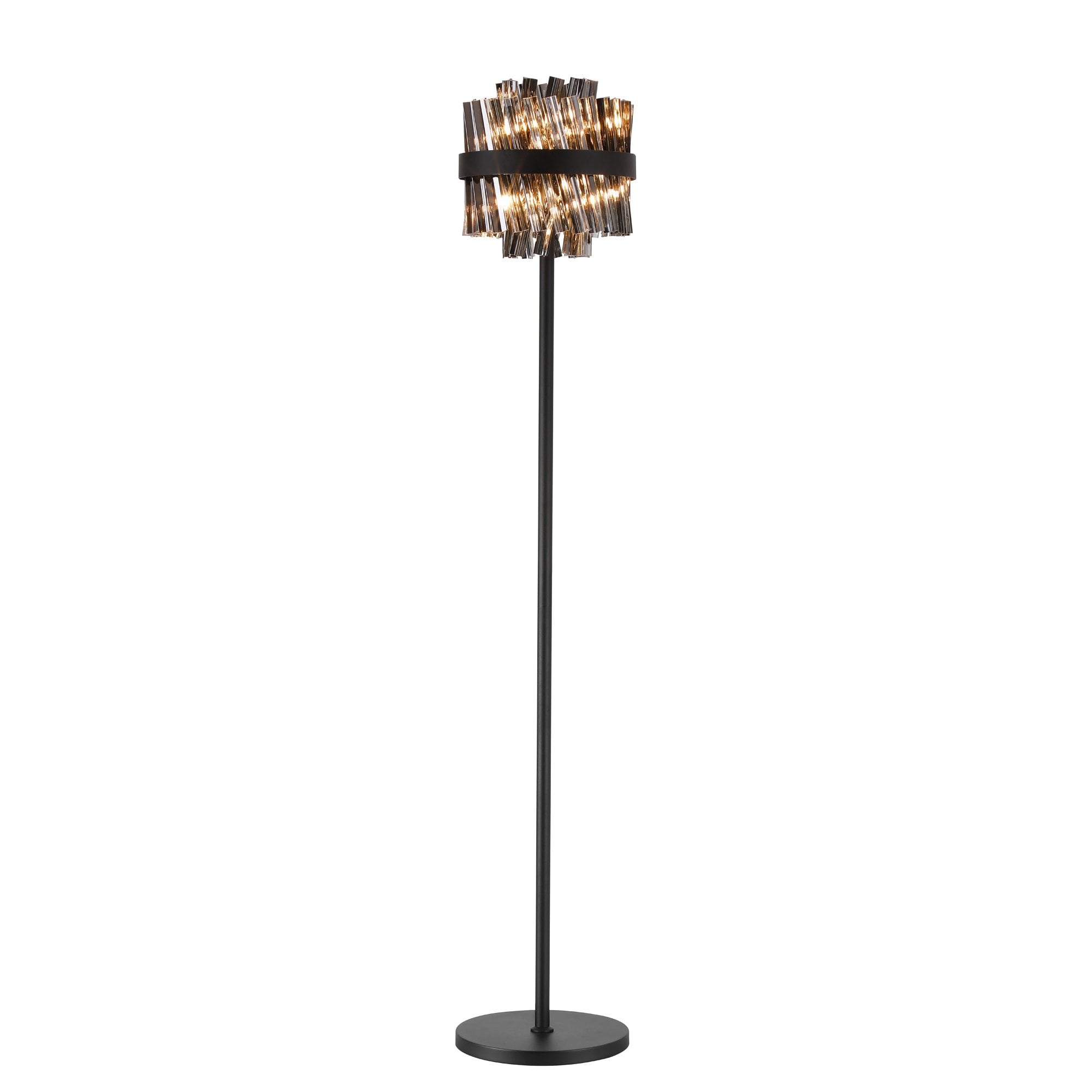 NL9514BL/SM9 Kaffer 8 Light Floor Lamp Satin Black Smoke