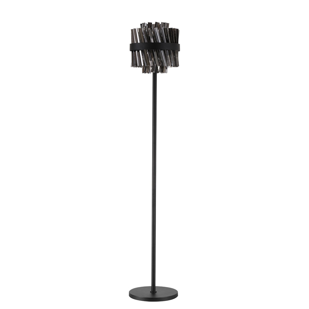 NL9514BL/SM9 Kaffer 8 Light Floor Lamp Satin Black Smoke