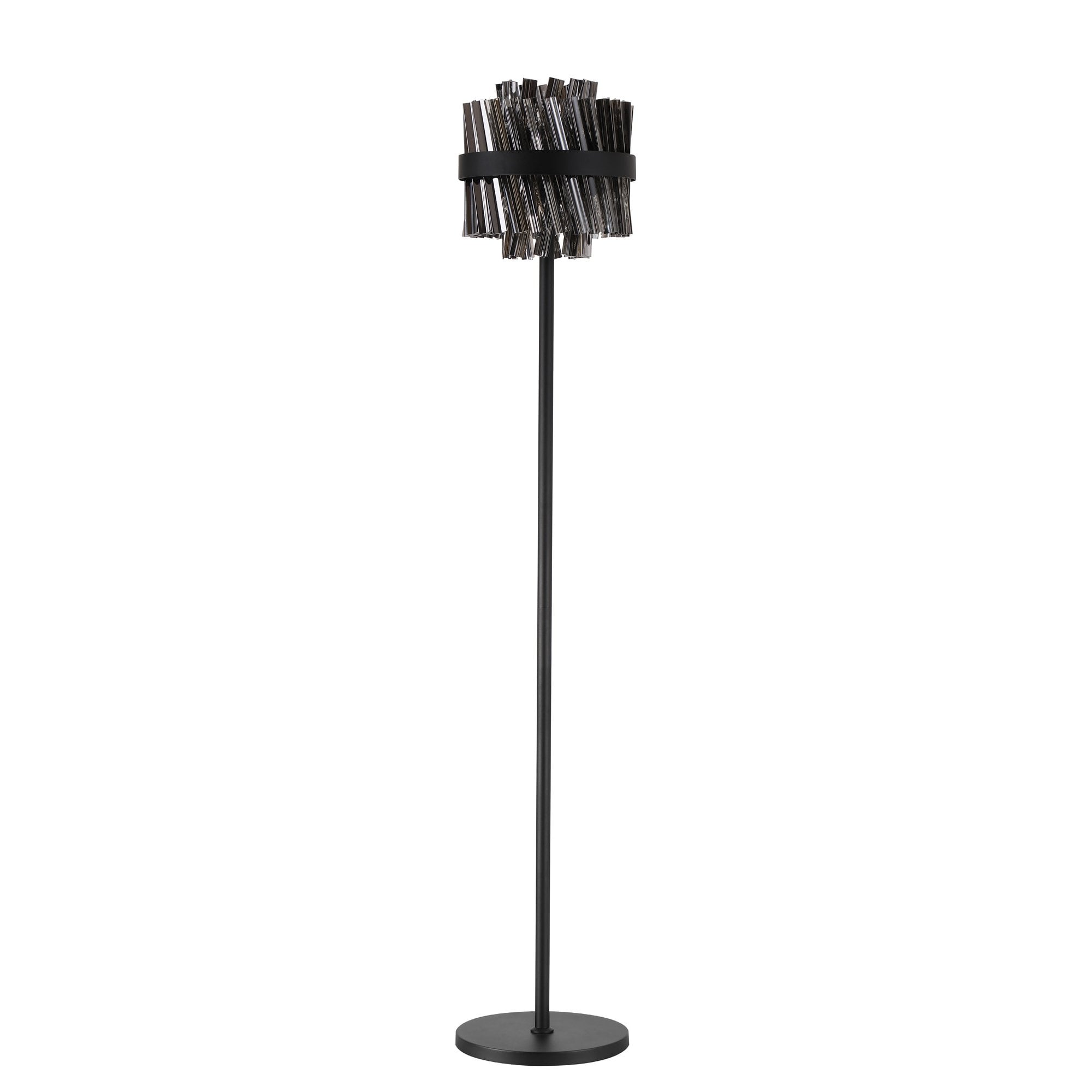 NL9514BL/SM9 Kaffer 8 Light Floor Lamp Satin Black Smoke