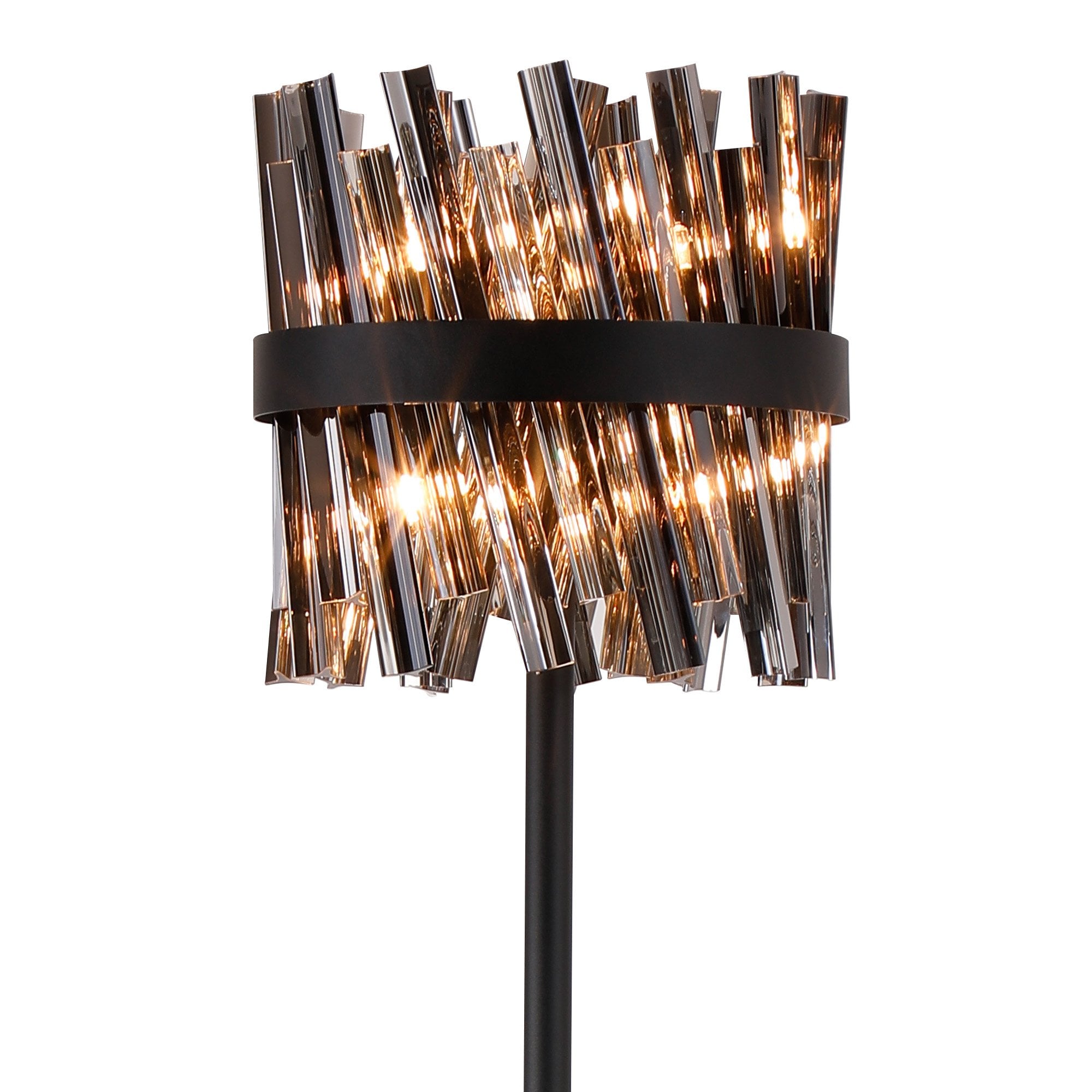 NL9514BL/SM9 Kaffer 8 Light Floor Lamp Satin Black Smoke