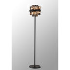 NL9514BL/SM9 Kaffer 8 Light Floor Lamp Satin Black Smoke