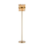 NL9514BR/AM9 Kaffer 8 Light Floor Lamp Brass Amber