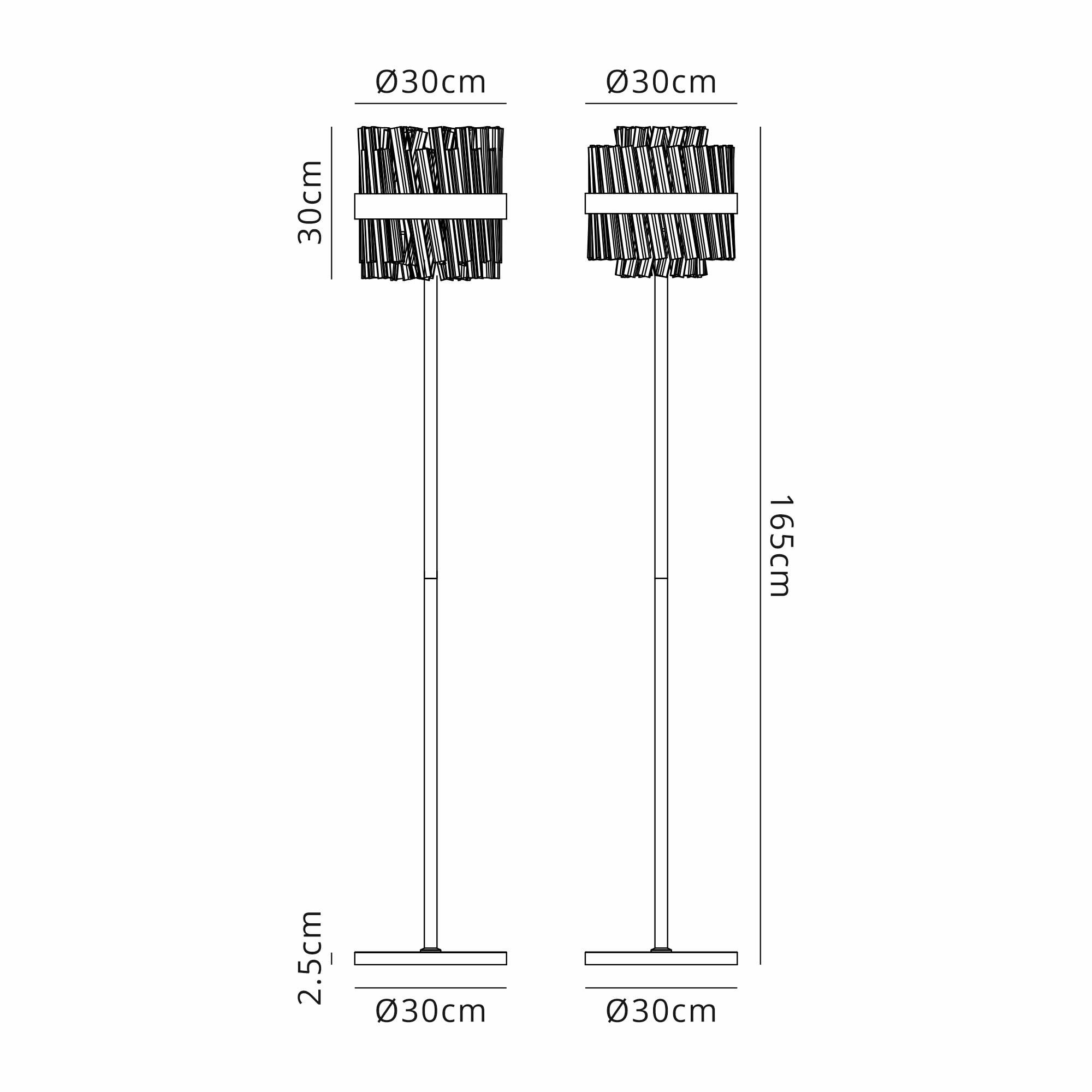NL9514BR/AM9 Kaffer 8 Light Floor Lamp Brass Amber