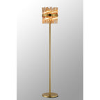 NL9514BR/AM9 Kaffer 8 Light Floor Lamp Brass Amber