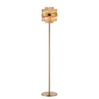 NL9514BR/AM9 Kaffer 8 Light Floor Lamp Brass Amber