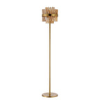 NL9514BR/AM9 Kaffer 8 Light Floor Lamp Brass Amber