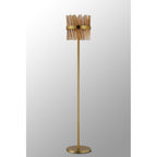 NL9514BR/AM9 Kaffer 8 Light Floor Lamp Brass Amber
