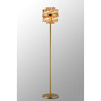 NL9514BR/AM9 Kaffer 8 Light Floor Lamp Brass Amber