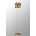 NL9514BR/AM9 Kaffer 8 Light Floor Lamp Brass Amber