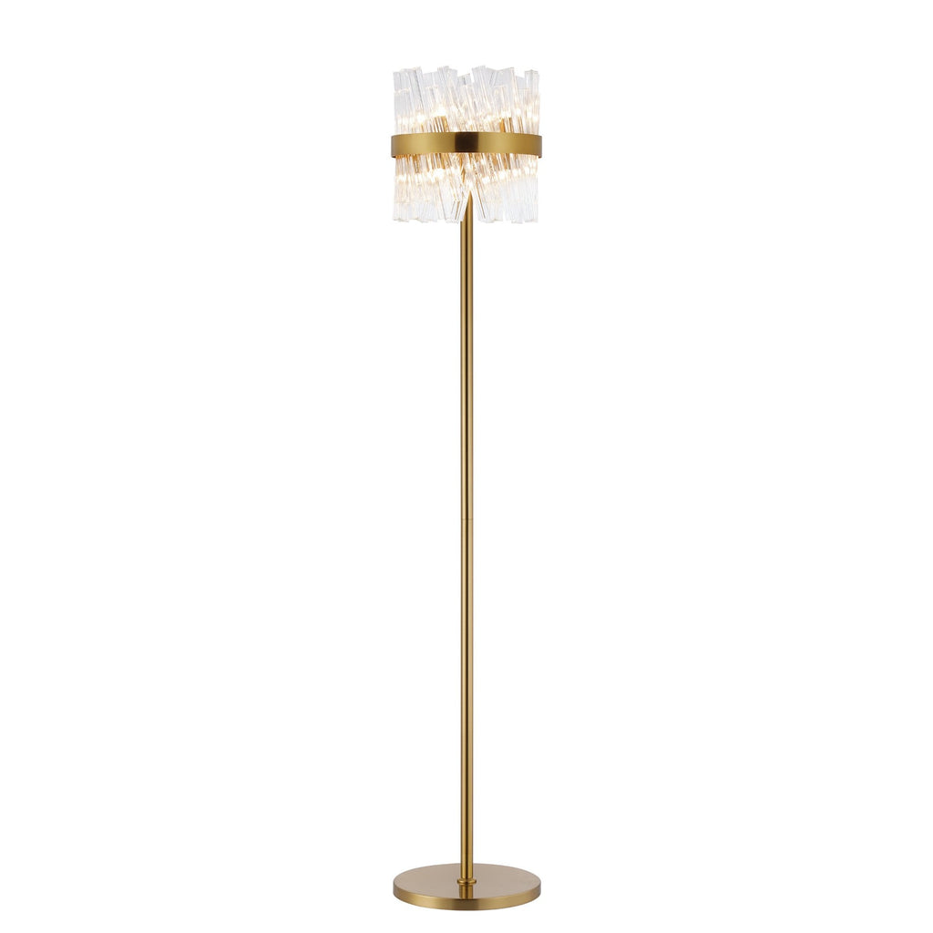 NL9514BR/CL9 Kaffer 8 Light Floor Lamp Brass Clear