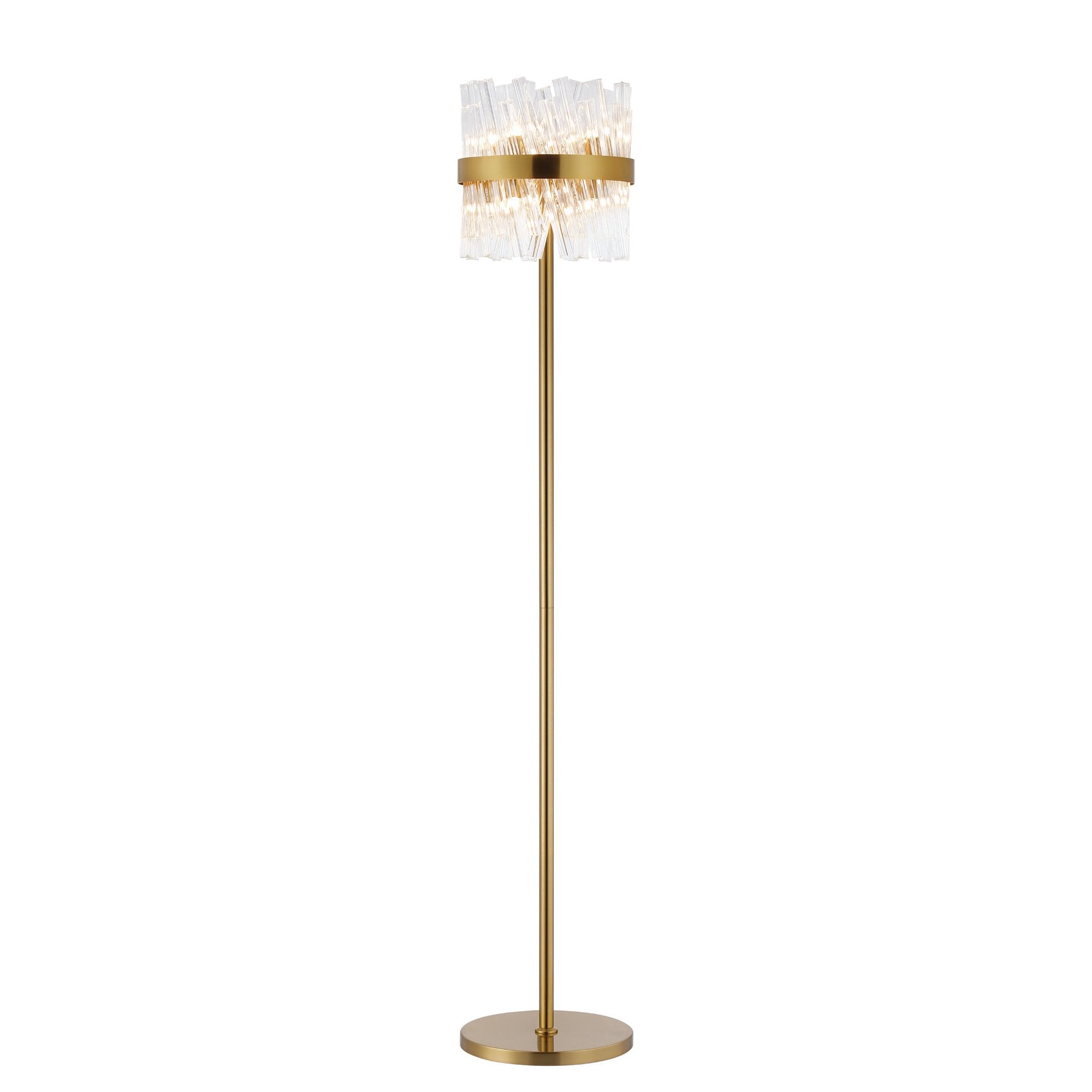 NL9514BR/CL9 Kaffer 8 Light Floor Lamp Brass Clear