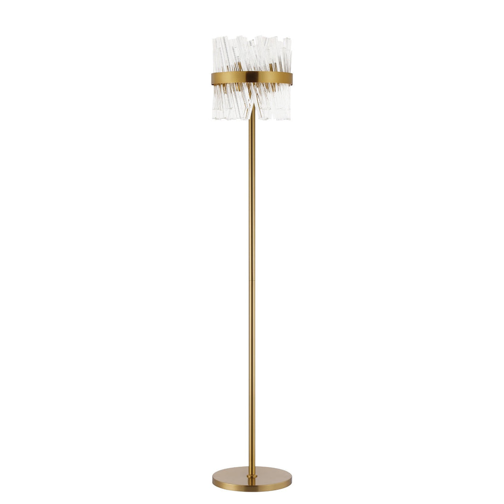 NL9514BR/CL9 Kaffer 8 Light Floor Lamp Brass Clear