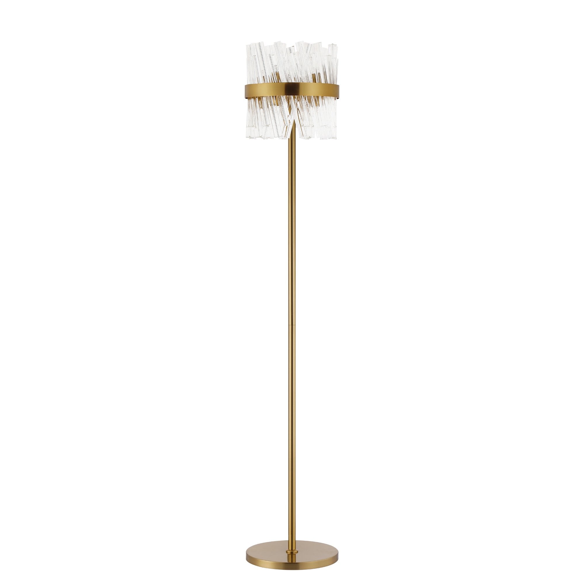 NL9514BR/CL9 Kaffer 8 Light Floor Lamp Brass Clear