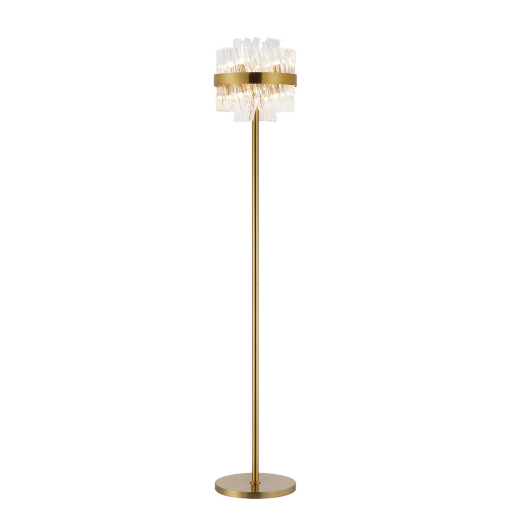 NL9514BR/CL9 Kaffer 8 Light Floor Lamp Brass Clear