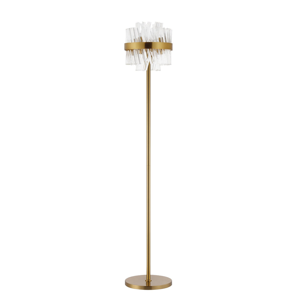 NL9514BR/CL9 Kaffer 8 Light Floor Lamp Brass Clear